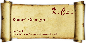 Kempf Csongor névjegykártya